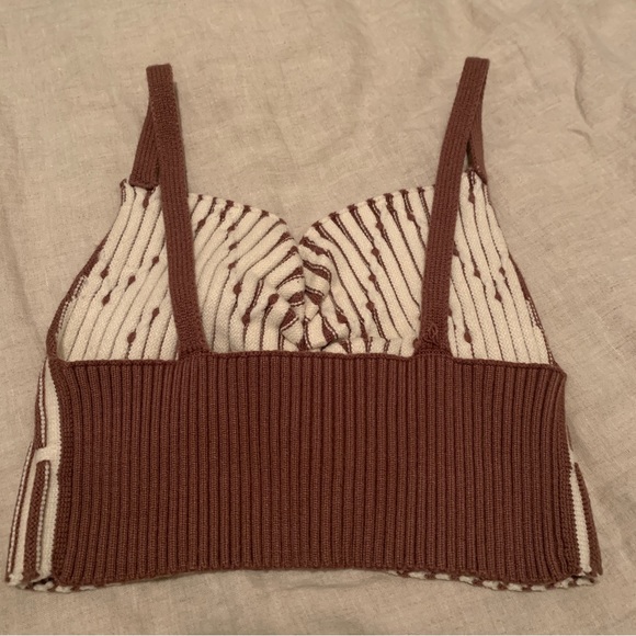 Ruched knit cropped spaghetti strap sweater top - medium - Picture 7 of 7